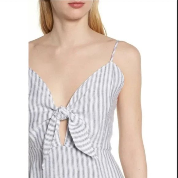 Rails Women's White Navy Canela Stripe Tiered Mini Dress Size Large - Picture 4 of 11